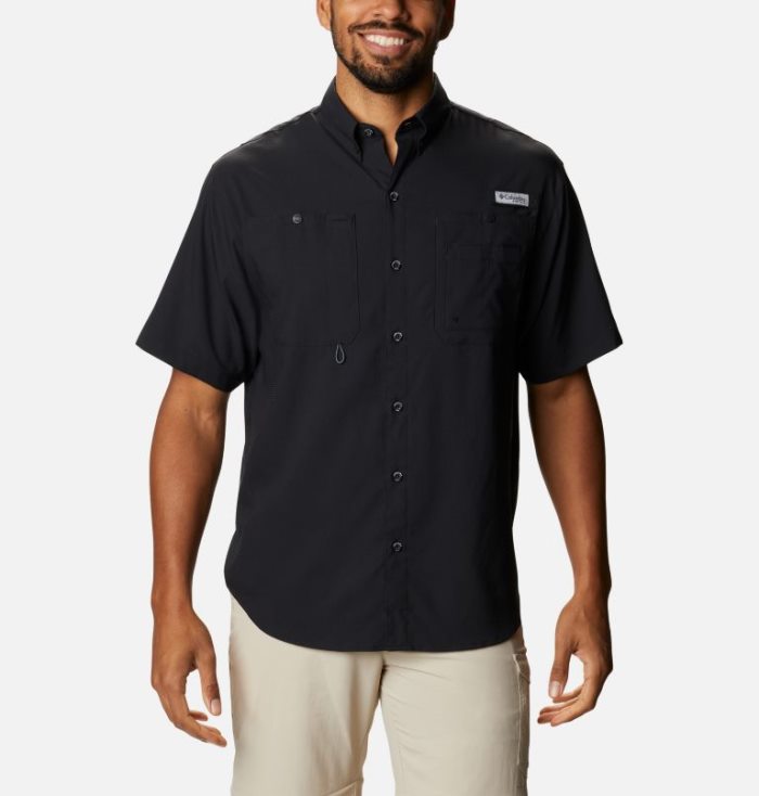 Camisas Columbia Hombre Ofertas - PFG Crystal Springs™ Short Sleeve Shirt  Negras Costa Rica